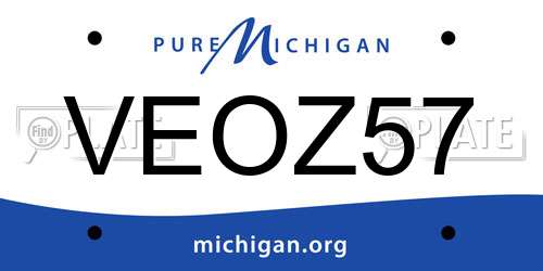 VEOZ57 Michigan License Plate