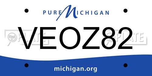 VEOZ82 Michigan License Plate