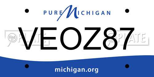 VEOZ87 Michigan License Plate