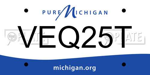 VEQ25T Michigan License Plate