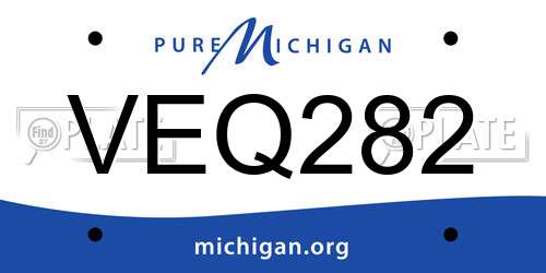 VEQ282 Michigan License Plate