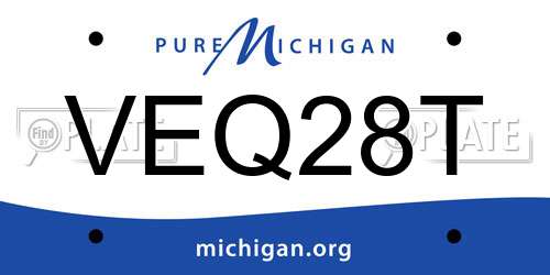 VEQ28T Michigan License Plate
