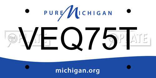 VEQ75T Michigan License Plate