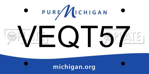 VEQT57 Michigan License Plate