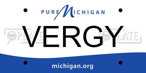 VERGY Michigan License Plate