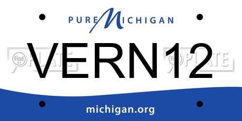 VERN12 Michigan License Plate
