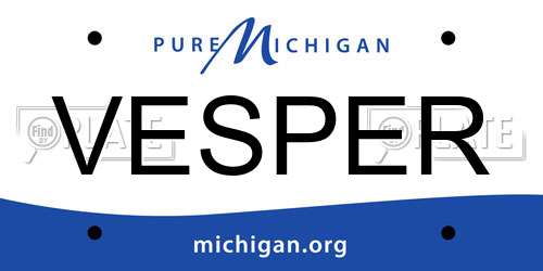 VESPER Michigan License Plate