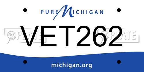 VET262 Michigan License Plate