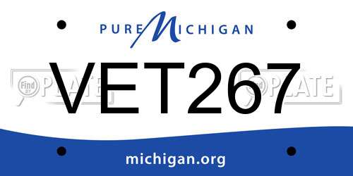 VET267 Michigan License Plate