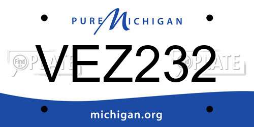 VEZ232 Michigan License Plate