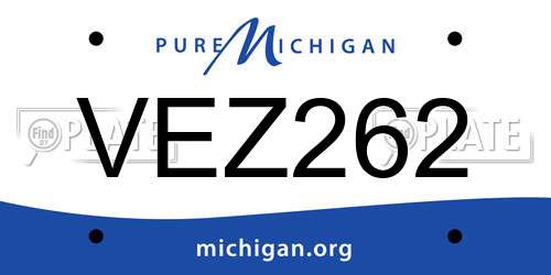 VEZ262 Michigan License Plate