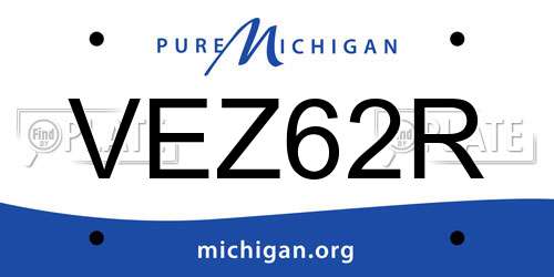 VEZ62R Michigan License Plate