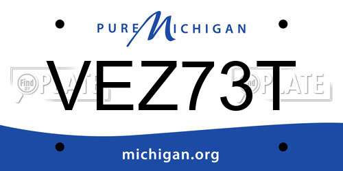 VEZ73T Michigan License Plate