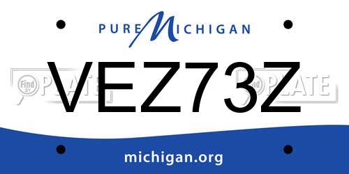VEZ73Z Michigan License Plate