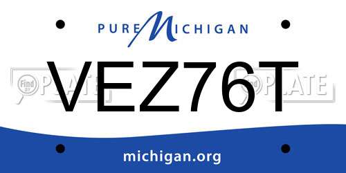 VEZ76T Michigan License Plate