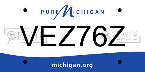 VEZ76Z Michigan License Plate