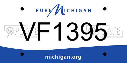 VF1395 Michigan License Plate