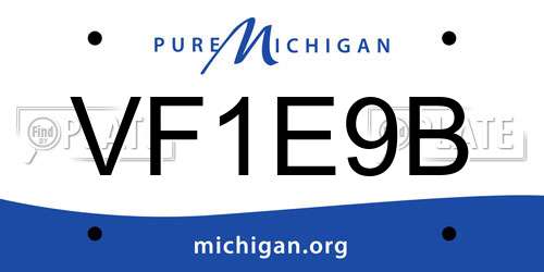 VF1E9B Michigan License Plate