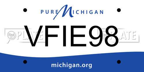 VFIE98 Michigan License Plate