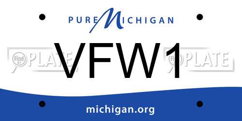 VFW1 Michigan License Plate