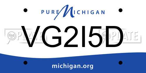 VG2I5D Michigan License Plate