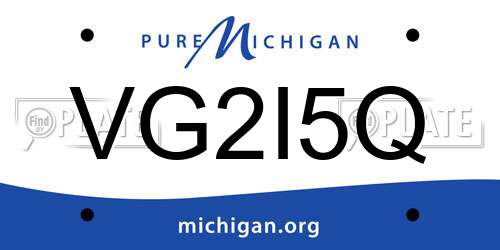 VG2I5Q Michigan License Plate