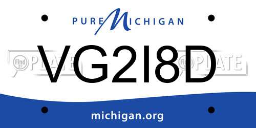 VG2I8D Michigan License Plate