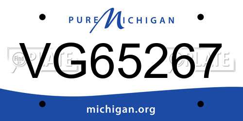 VG65267 Michigan License Plate