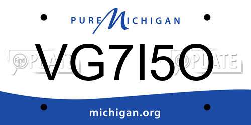 VG7I5O Michigan License Plate