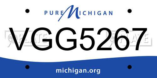 VGG5267 Michigan License Plate