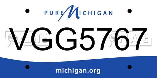 VGG5767 Michigan License Plate