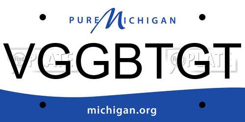 VGGBTGT Michigan License Plate