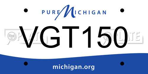 VGT150 Michigan License Plate