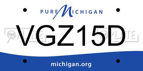 VGZ15D Michigan License Plate