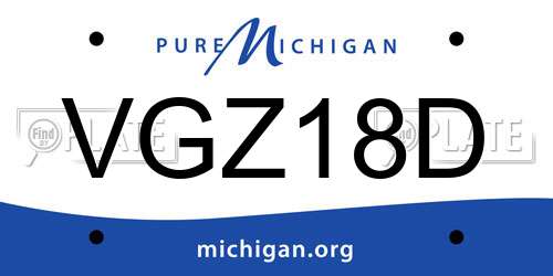 VGZ18D Michigan License Plate