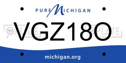 VGZ18O Michigan License Plate