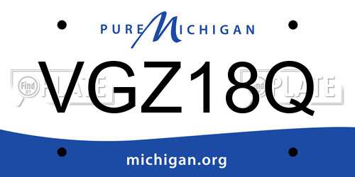 VGZ18Q Michigan License Plate