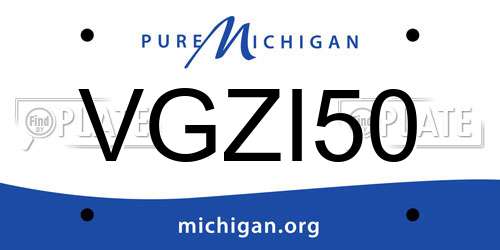 VGZI50 Michigan License Plate
