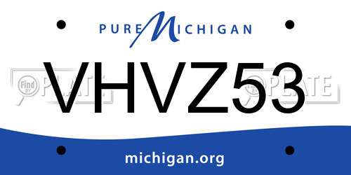 VHVZ53 Michigan License Plate