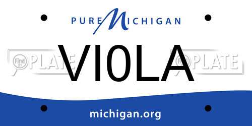 VI0LA Michigan License Plate
