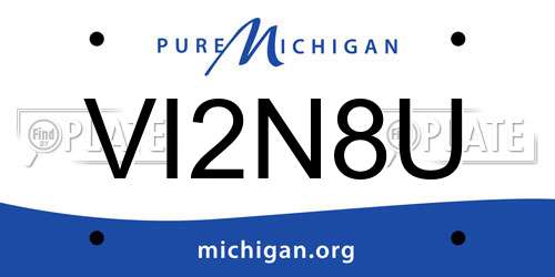 VI2N8U Michigan License Plate