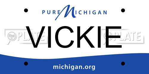 VICKIE Michigan License Plate
