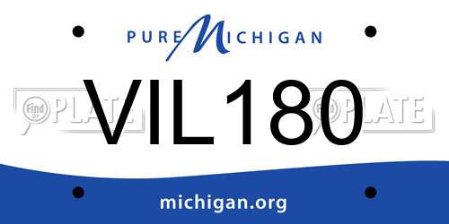 VIL180 Michigan License Plate