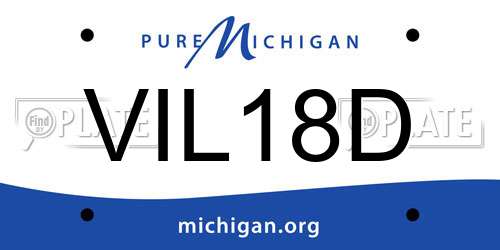 VIL18D Michigan License Plate