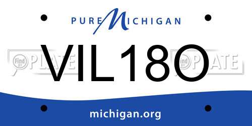 VIL18O Michigan License Plate