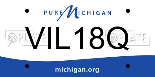 VIL18Q Michigan License Plate