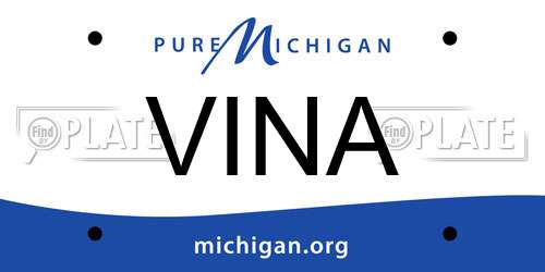 VINA Michigan License Plate