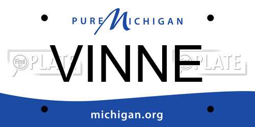 VINNE Michigan License Plate