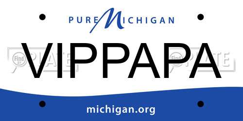 VIPPAPA Michigan License Plate