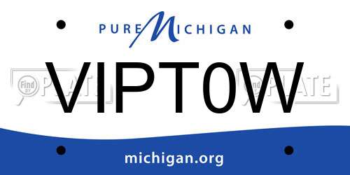 VIPT0W Michigan License Plate